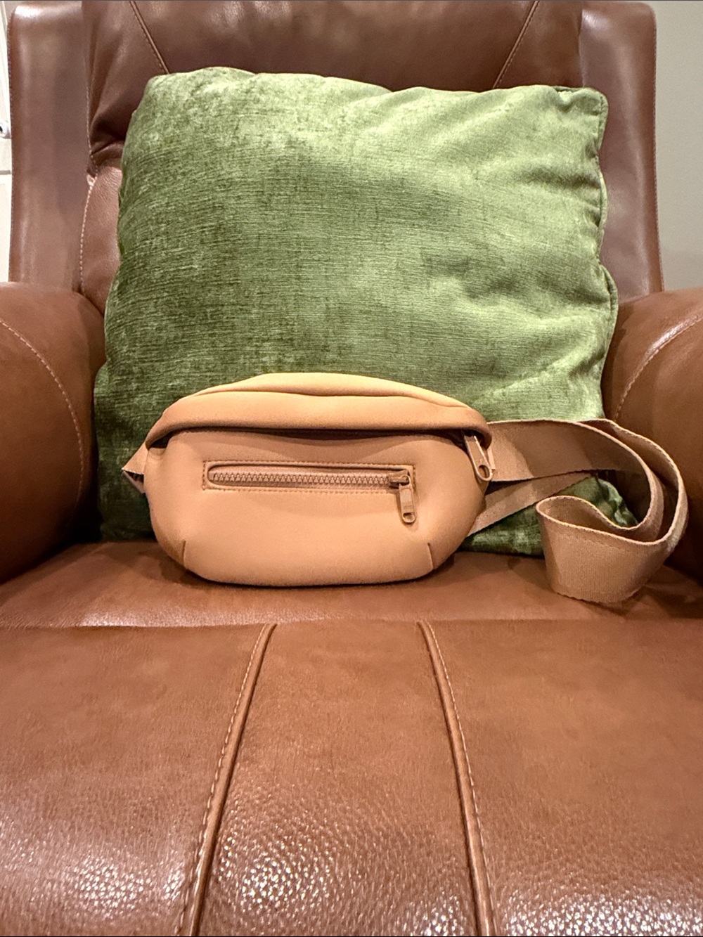 Dagne Dover Tan Crossbody Belt Bag